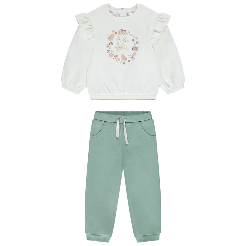 Conjunto de jogging de 2 piezas con bordado de lurex para bebé niña 
