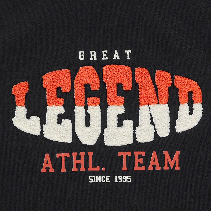 Camiseta de manga larga con parches de rizo 3D para niño 