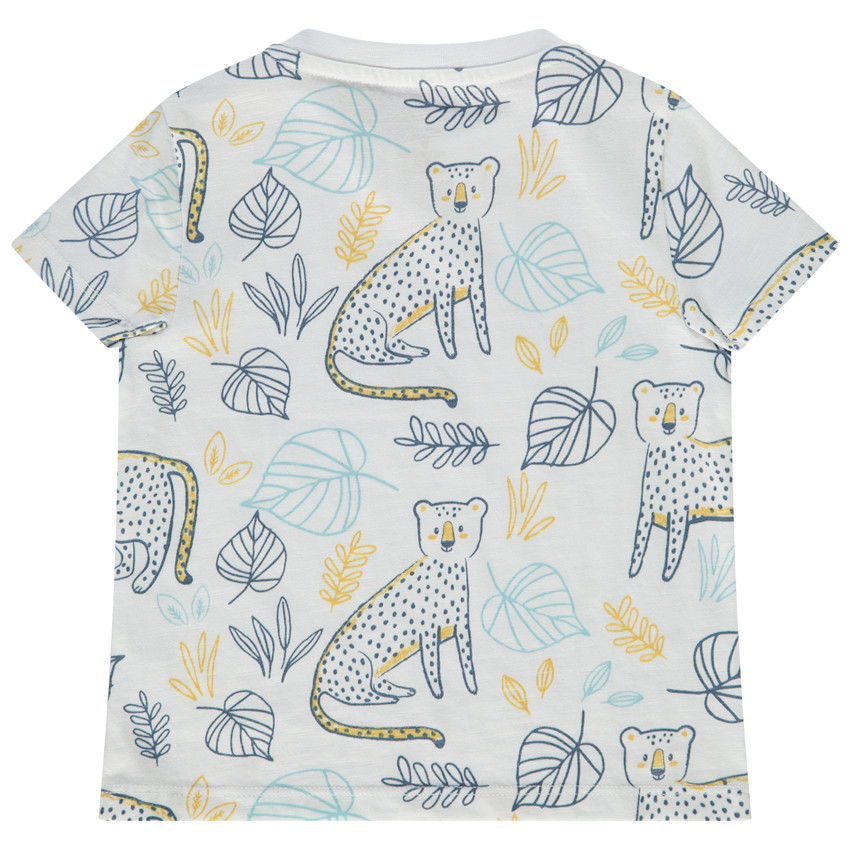 Camiseta manga corta estampado felinos para bebé niño 