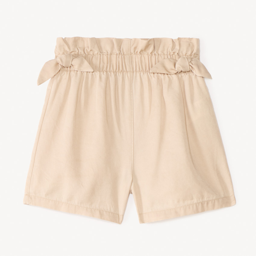 Pantalones cortos de tencel con nudos decorativos para niña 
