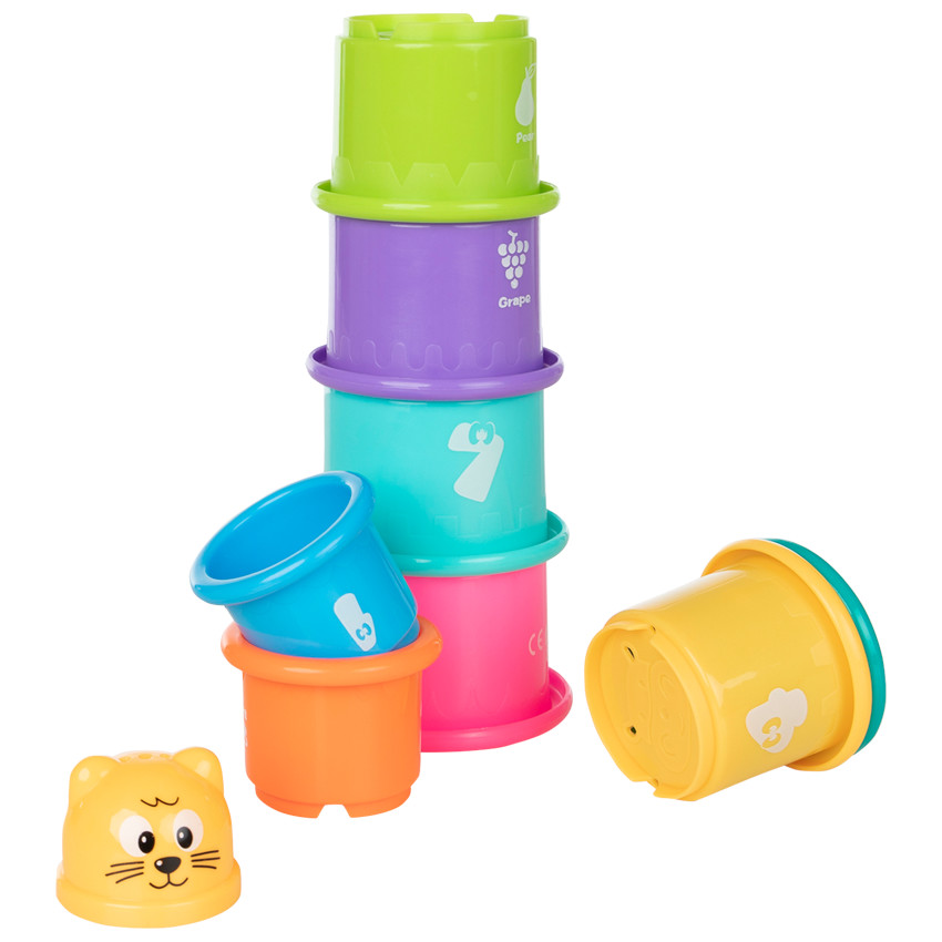 Juguete baño 9 vasos apilables 