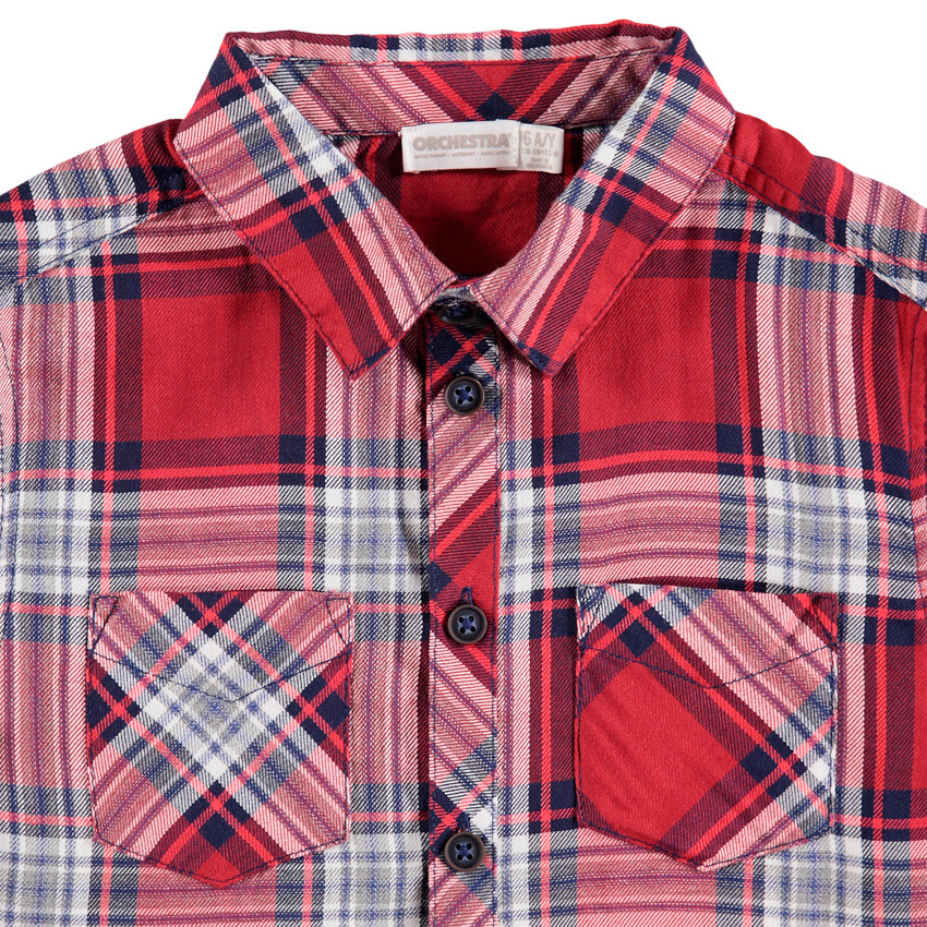 Camisa de manga larga con amplios cuadros que contrastan  Additional Camisa de manga larga con amplios cuadros que contrastan