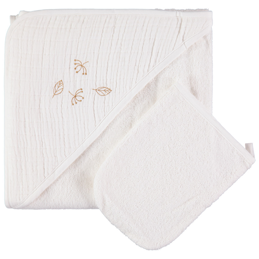 Conjunto de baño capa y manopla - Natural Cocoon 