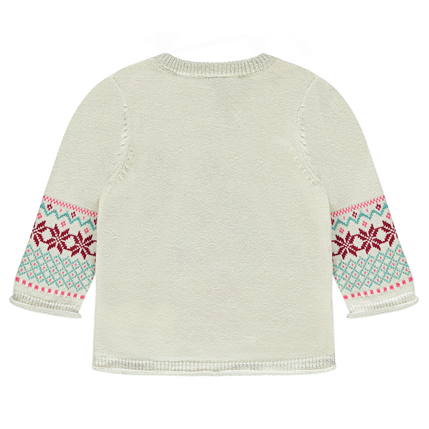 Jersey de punto con motivo de jacquard y bordados 