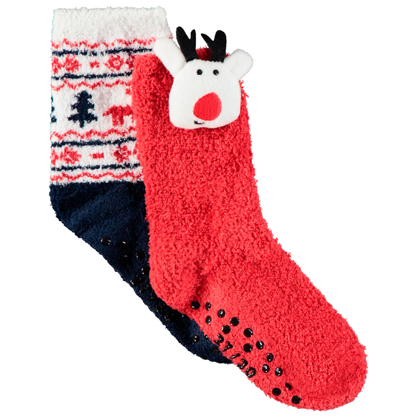 Juego de 2 pares de calcetines antideslizantes de Navidad para niños  Additional Juego de 2 pares de calcetines antideslizantes de Navidad para niños
