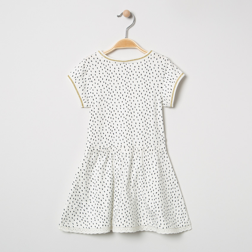 Vestido mangas cortas en algodon bio estampado all-over 