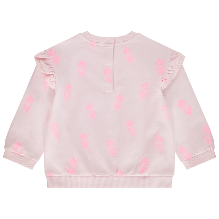 Sudadera de felpa oversize estampado flores para bebé niña 