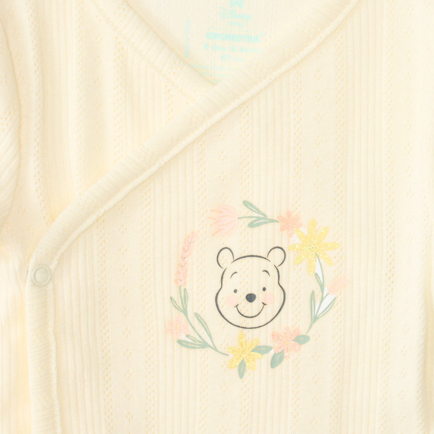 Lote de 3 bodies de canalé con mangas cortas de Winnie Disney para bebé niña 