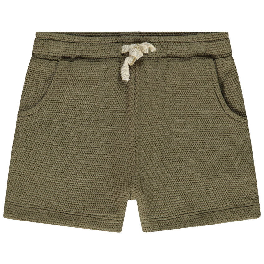 Short de felpa cloqué con cordón de ajuste para niña 