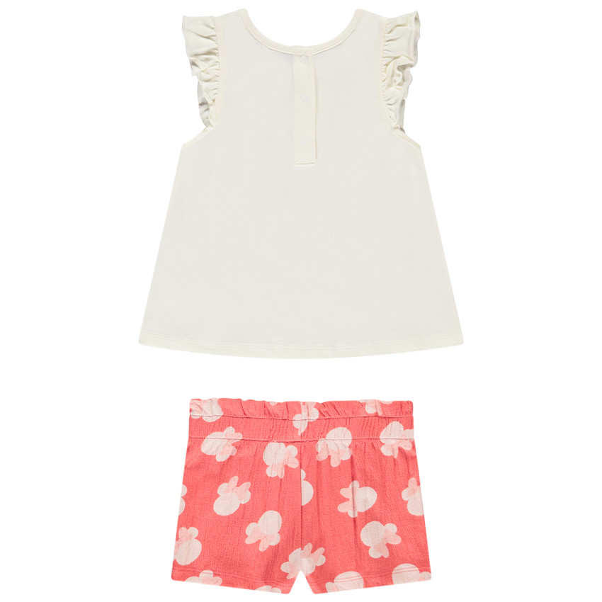 Conjunto camiseta sin mangas + short fantasía Minnie Disney para niña. 