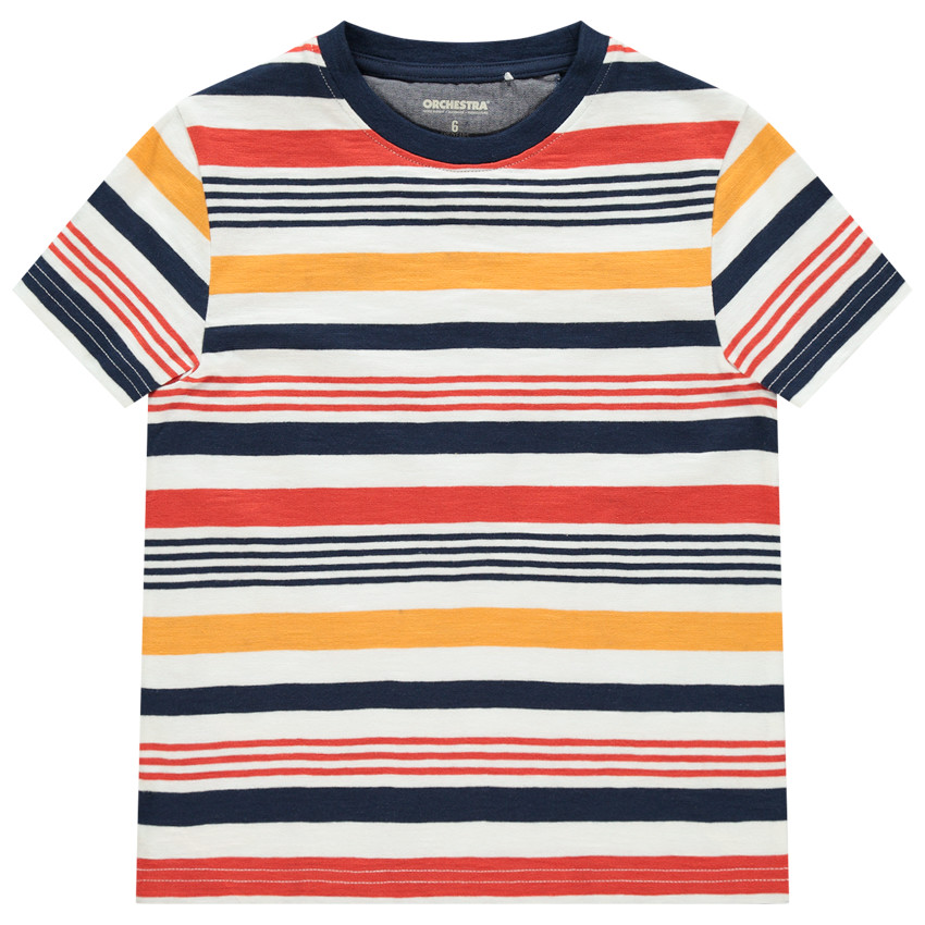 Camiseta manga corta rayas all-over 