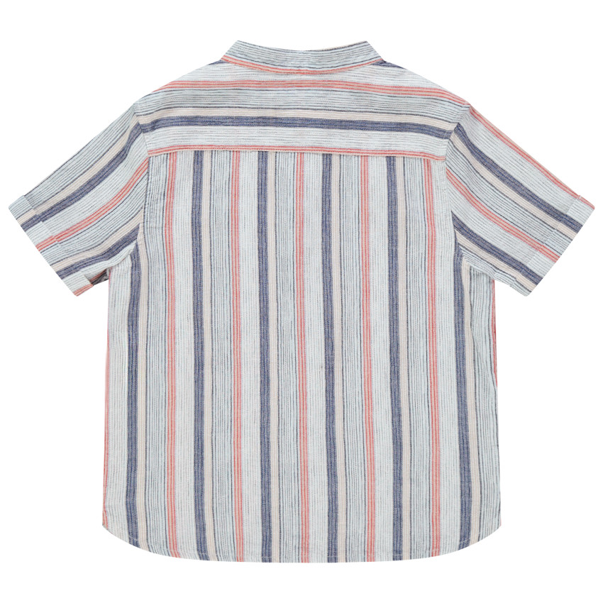 Chemise manches courtes à rayures all-over 