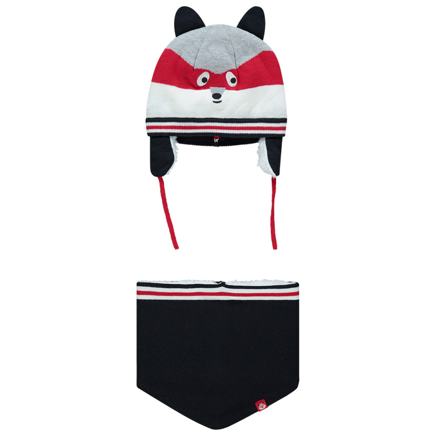 Conjunto gorro + snood motivo Mapache 