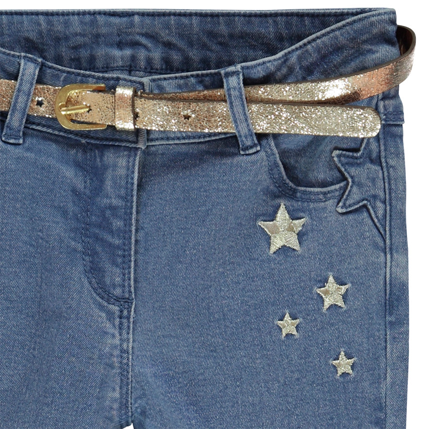 Jeans slim estrellas bordadas 