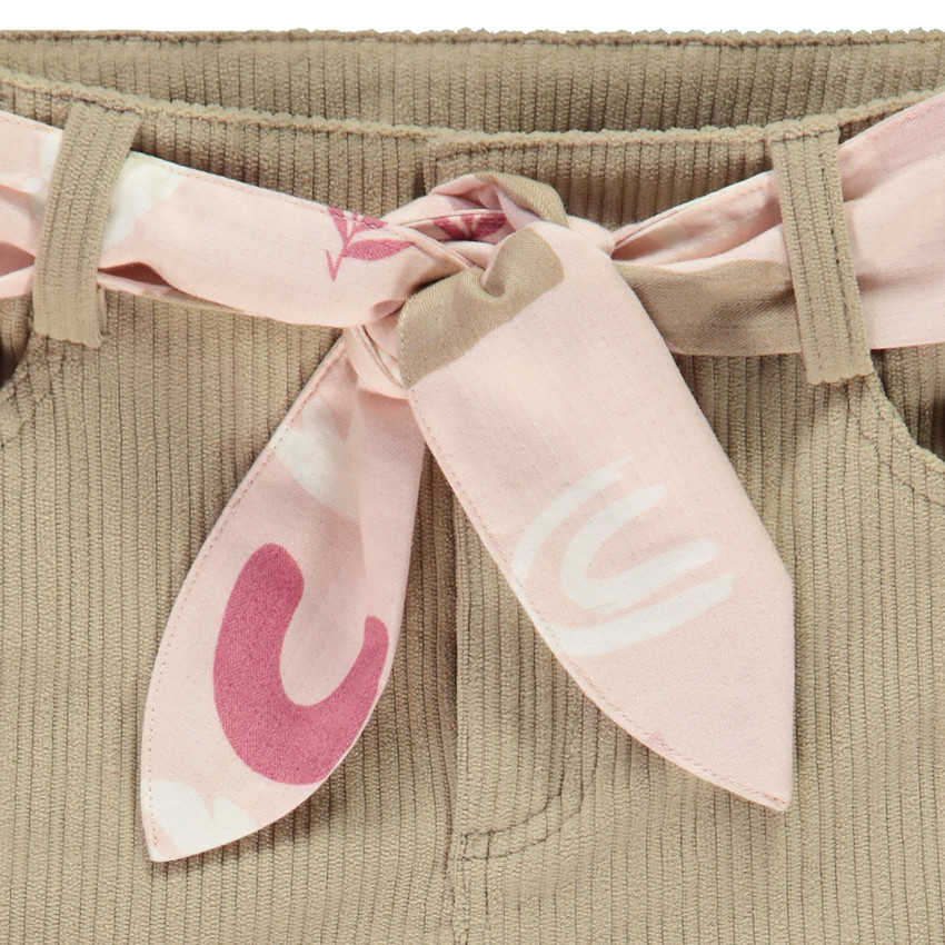 Pantalón de pana acampanado con cinturón para niña  Additional Pantalón de pana acampanado con cinturón para niña