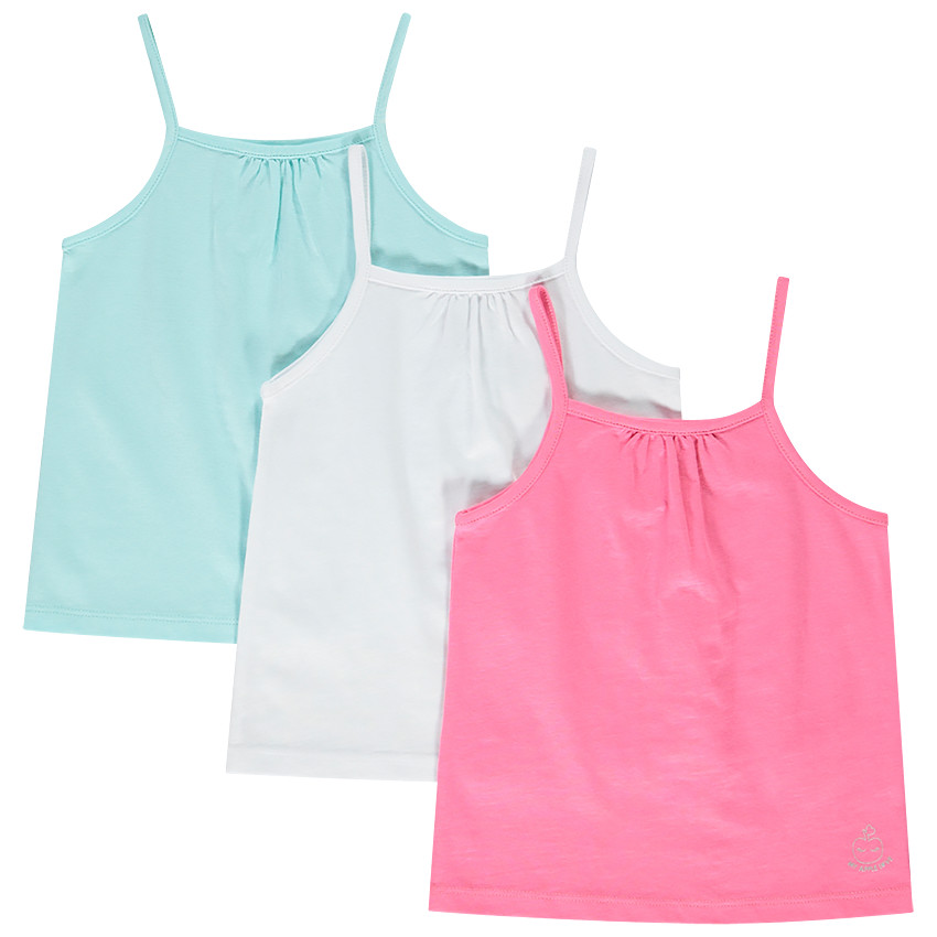 Lote de 3 camisetas sin mangas unis para niña. 