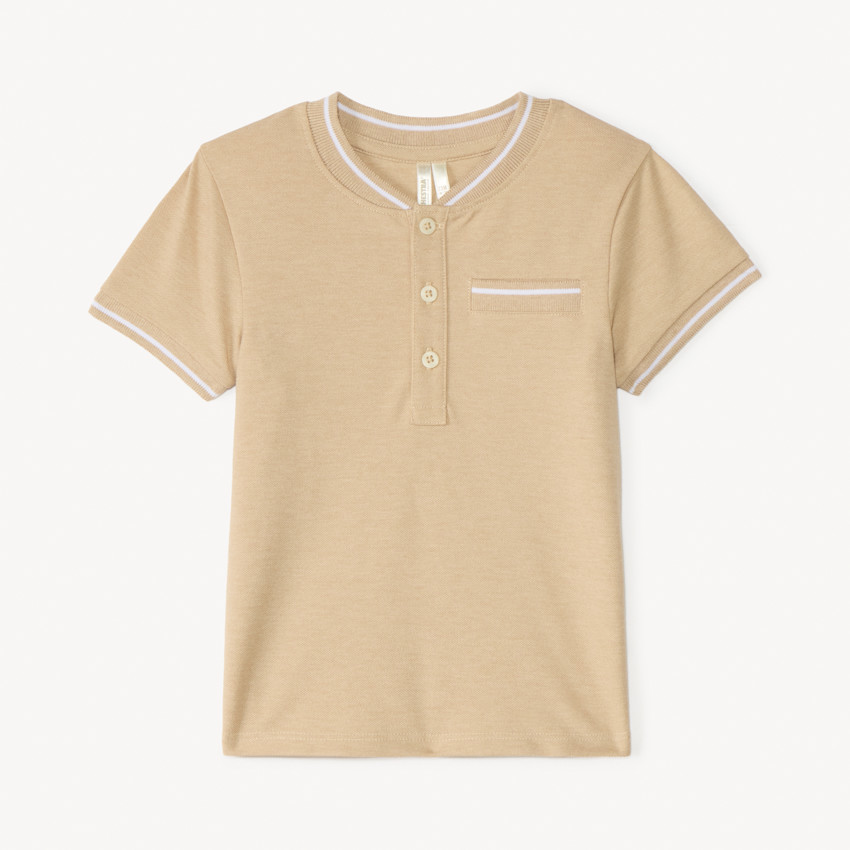 Polo de manga corta con cuello teddy para bebé niño 