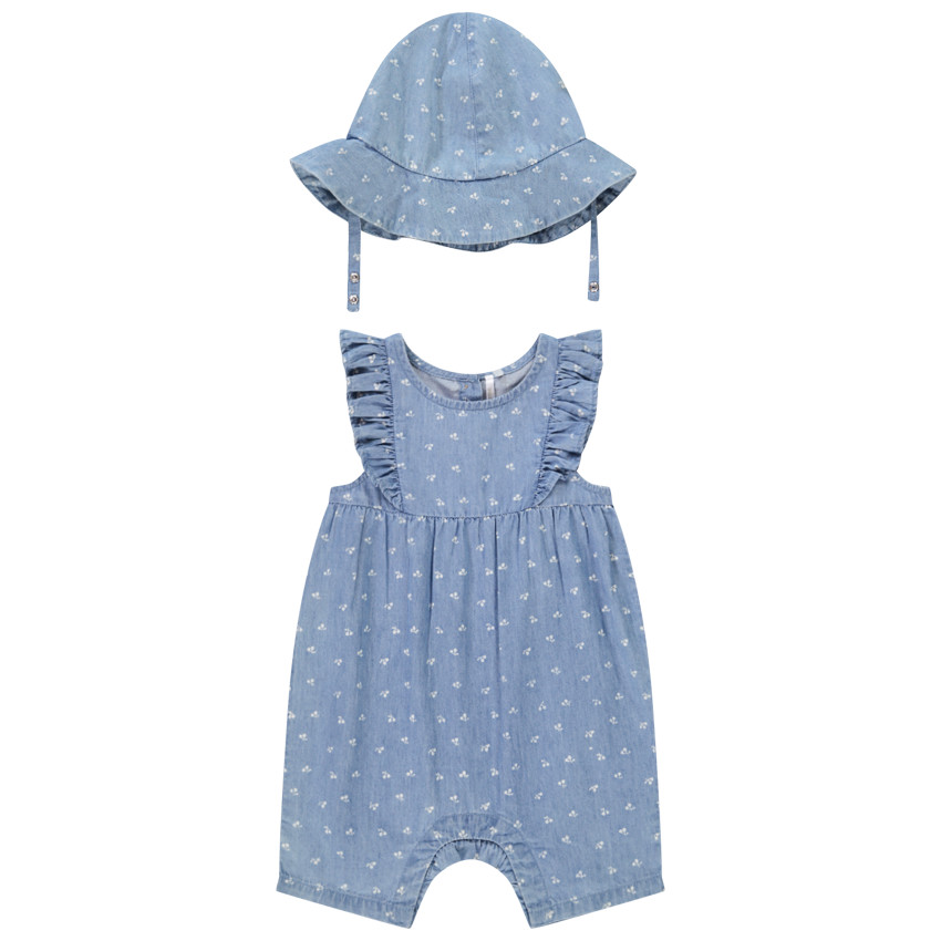 Conjunto de 2 piezas efecto vaquero con charlotte para bebé niña 