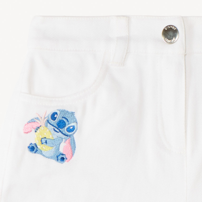Short de denim con bordado de Stitch de Disney para niña 