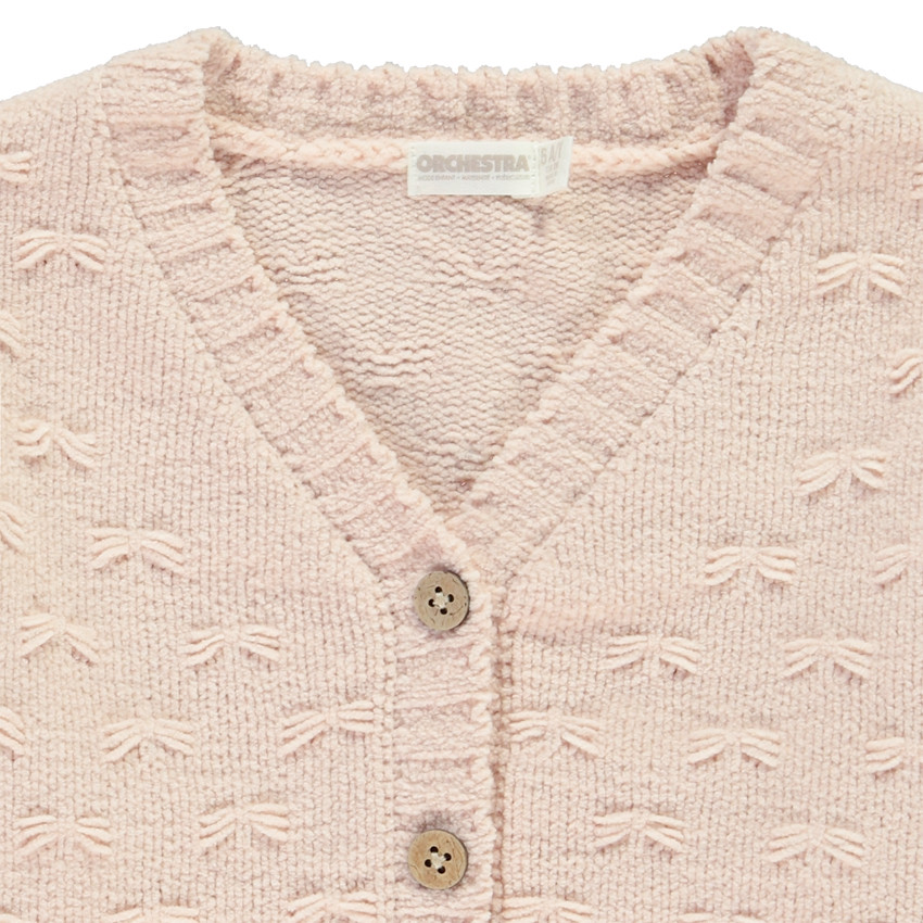 Chaleco de punto liso efecto fantasía para niña 