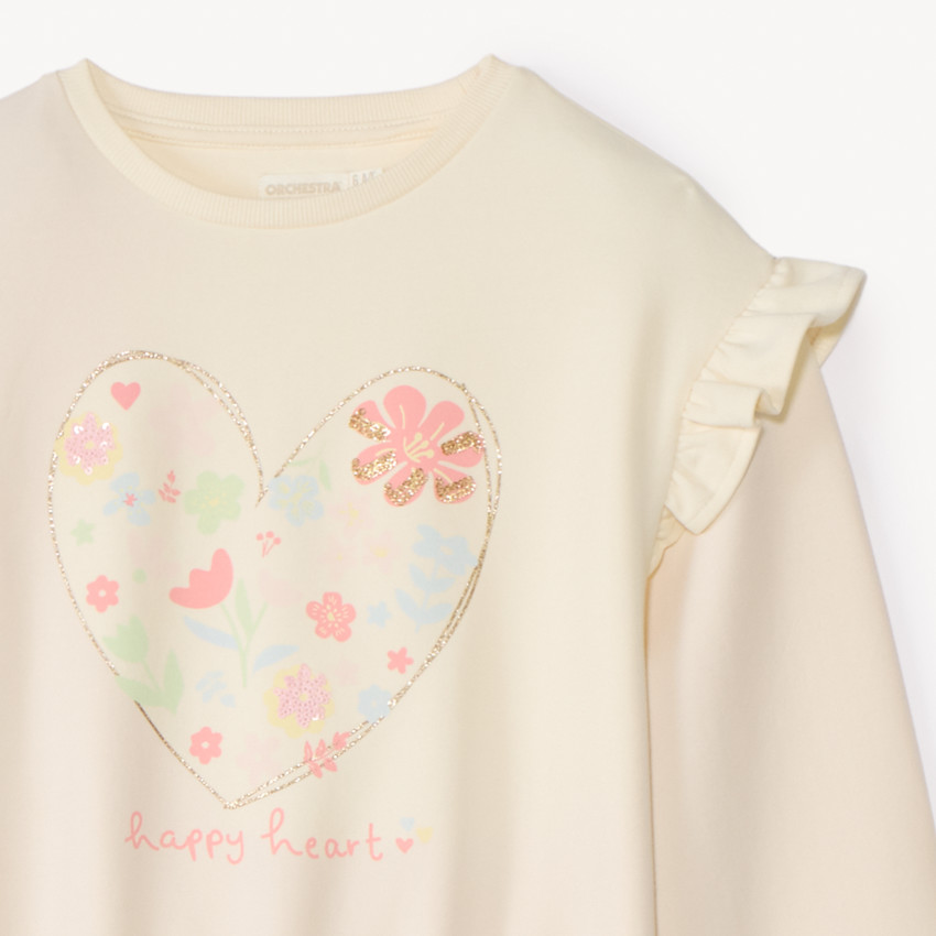 Conjunto de chándal de neopreno con estampado de corazón para niña 