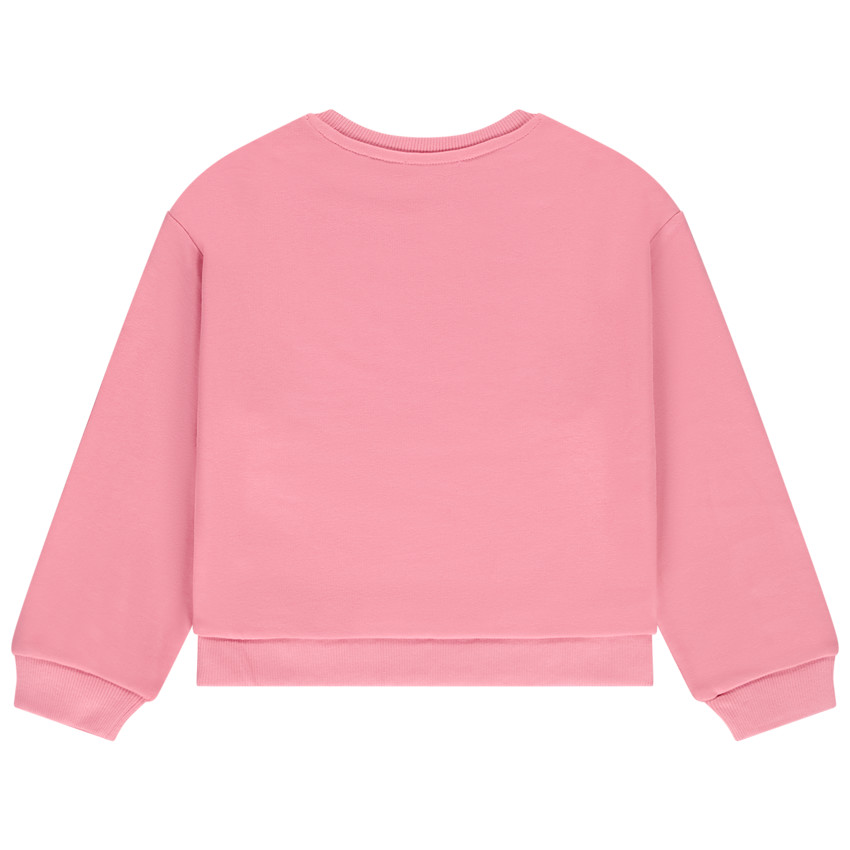 Sudadera corta oversize con estampado fantasía para niña 