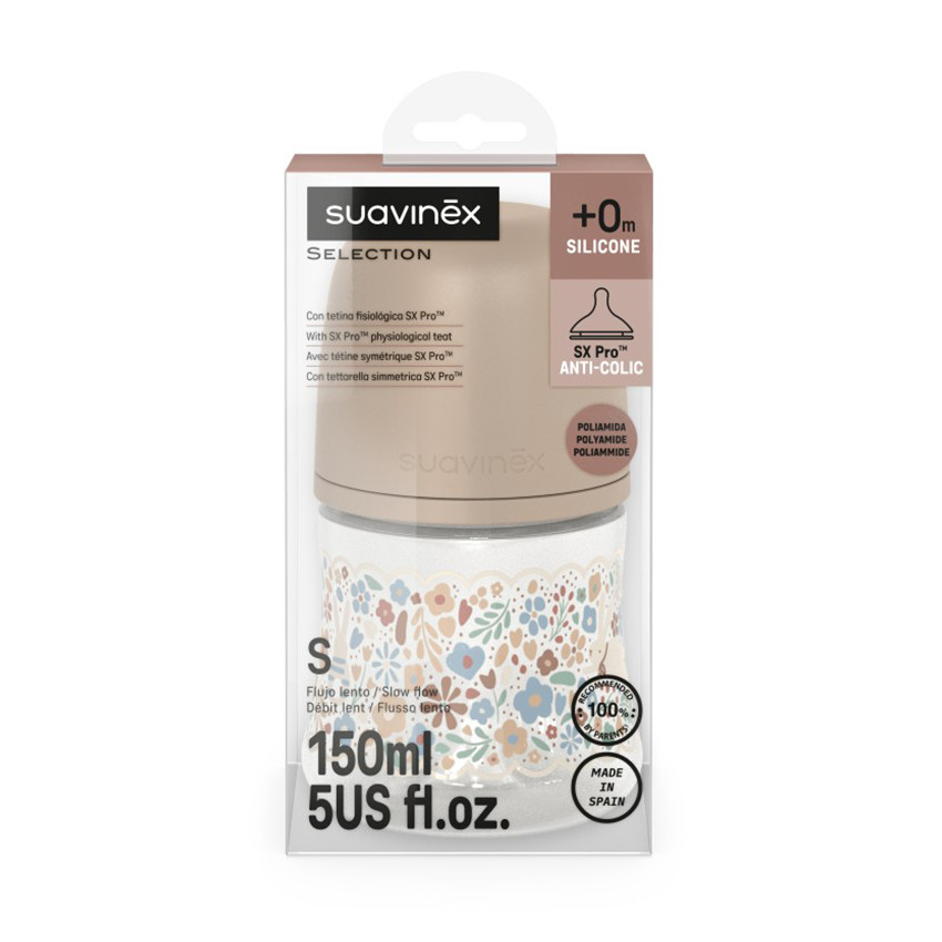 Biberón con tetina fisiológica SX PRO S 150ml Liberty beige 