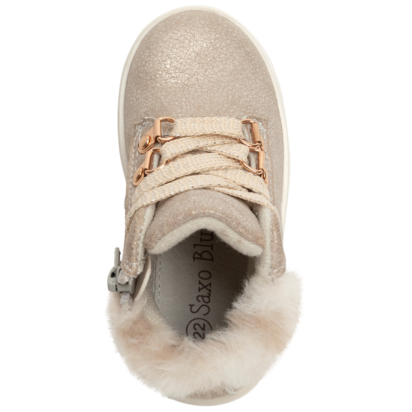 Botines dorados cuello pelo Main Botines dorados cuello pelo