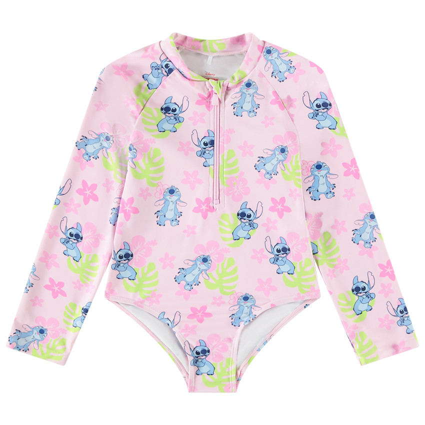 Bañador de una pieza anti-UV SPF 50+ estampado de Stitch Disney para niña 