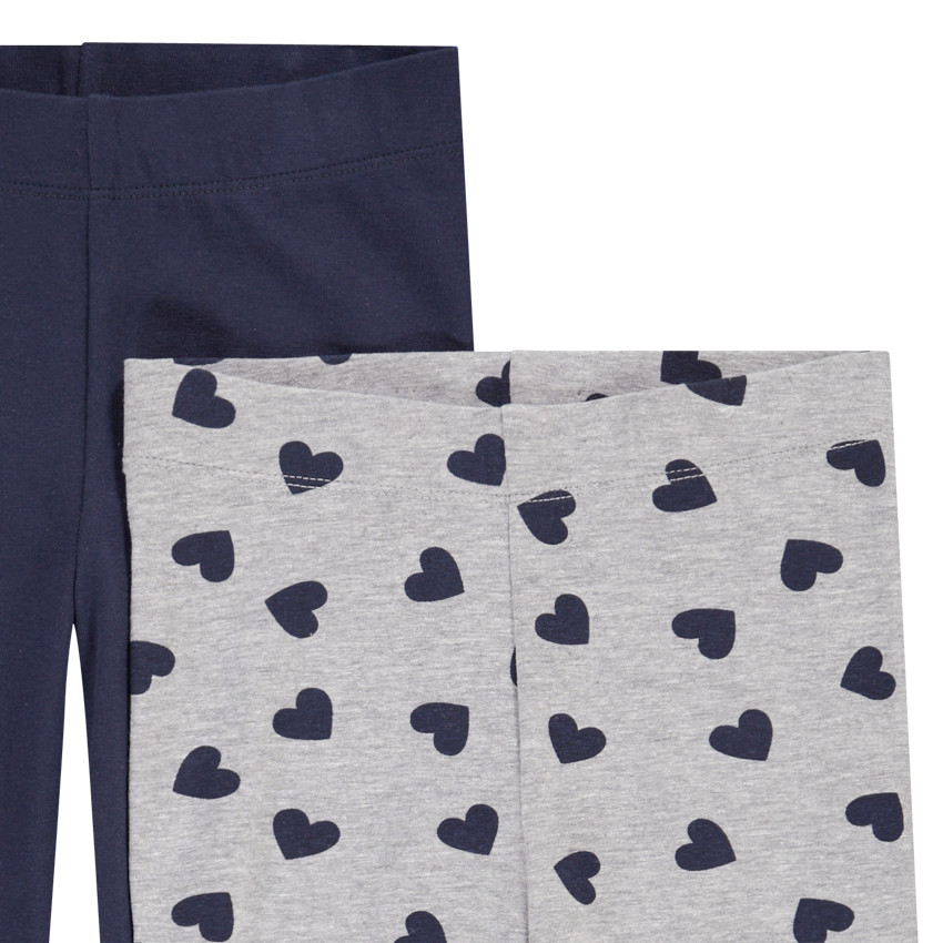 Lot de 2 caleçons uni/imprimé pour fille Main Lot de 2 caleçons uni/imprimé pour fille