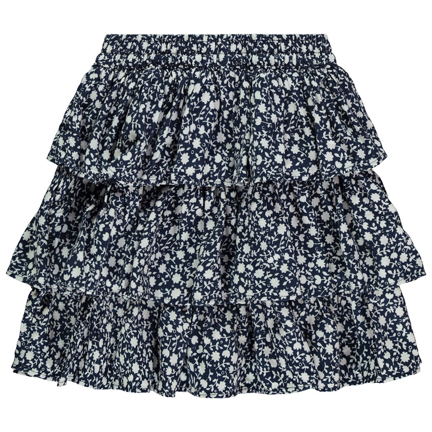 Falda con volantes estampada floral niña 