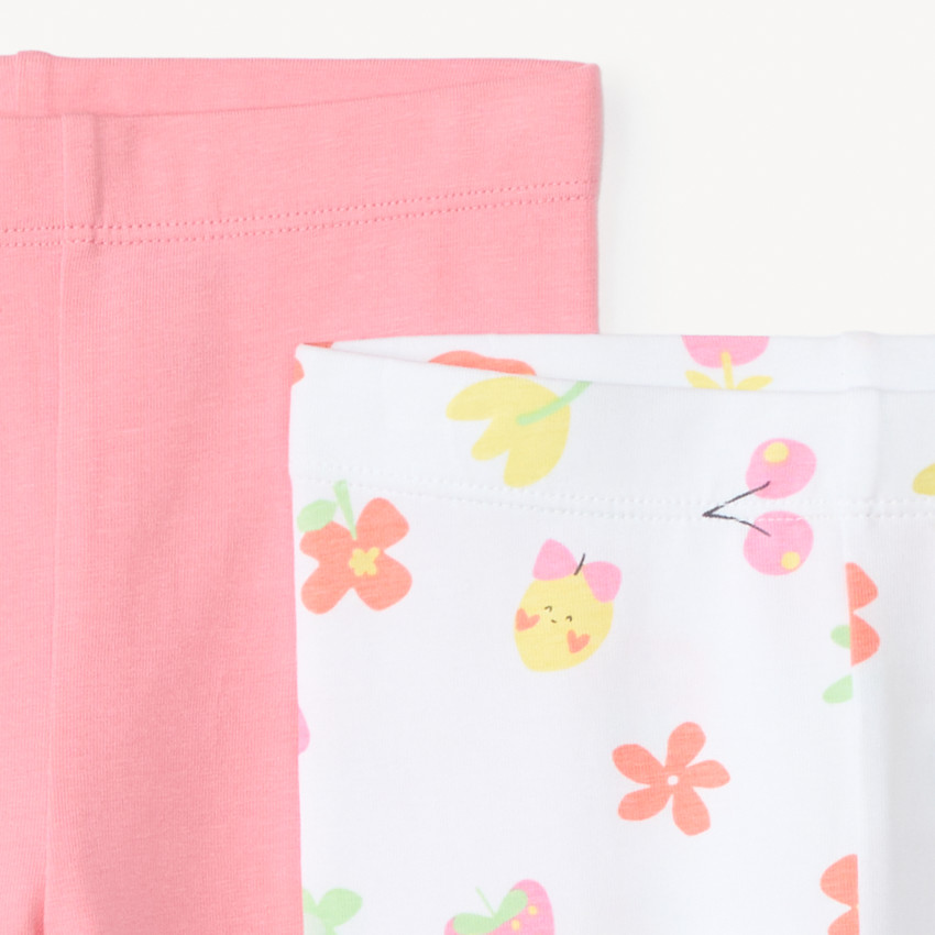 Lote de 2 calzoncillos corsarios lisos y estampados para niña bebé 