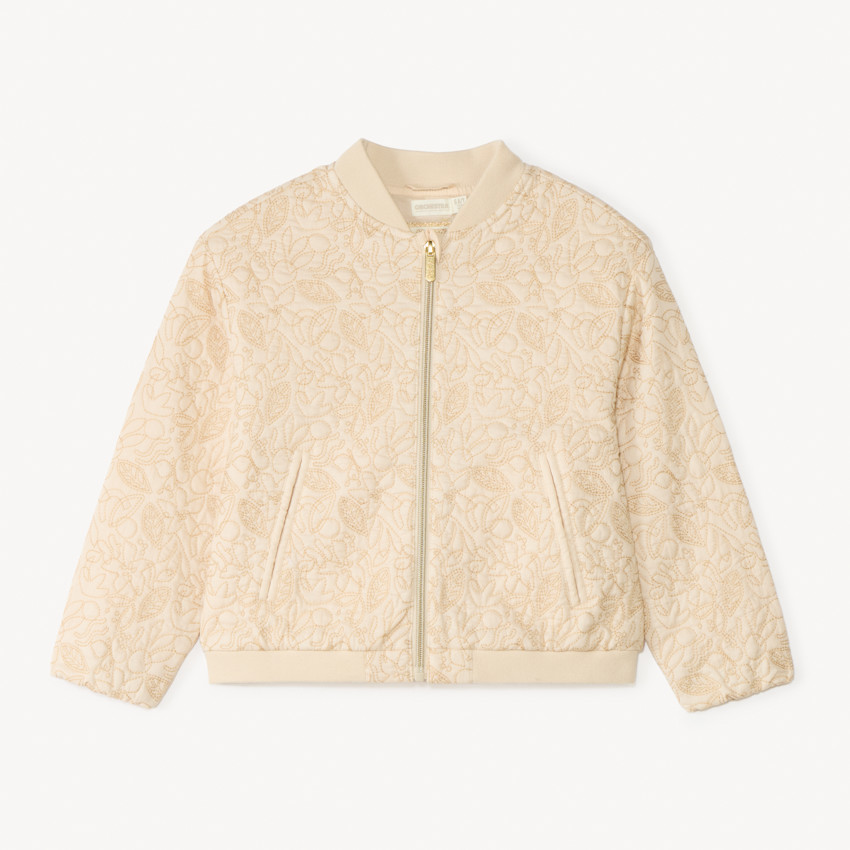 Cazadora de tela con costuras decorativas para niña 