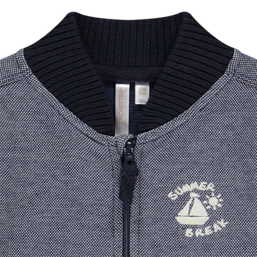 Chaleco de punto piqué con cuello Teddy y bordado para bebé niño 