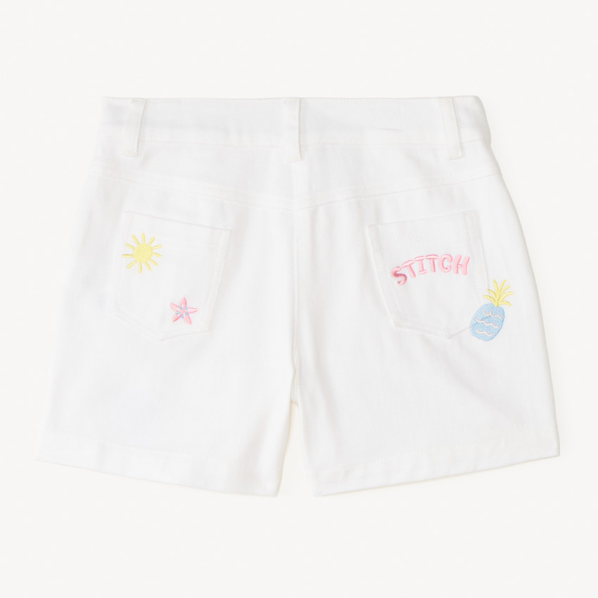 Short de denim con bordado de Stitch de Disney para niña 