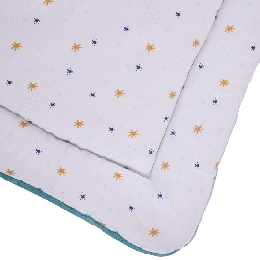 Alfombra de parque bicolor 70 x 95 cm con estampado de dinosaurios 