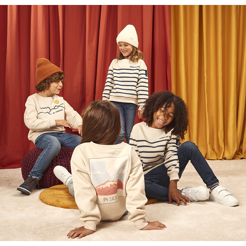 Sudadera oversize estilo marinero para niño 