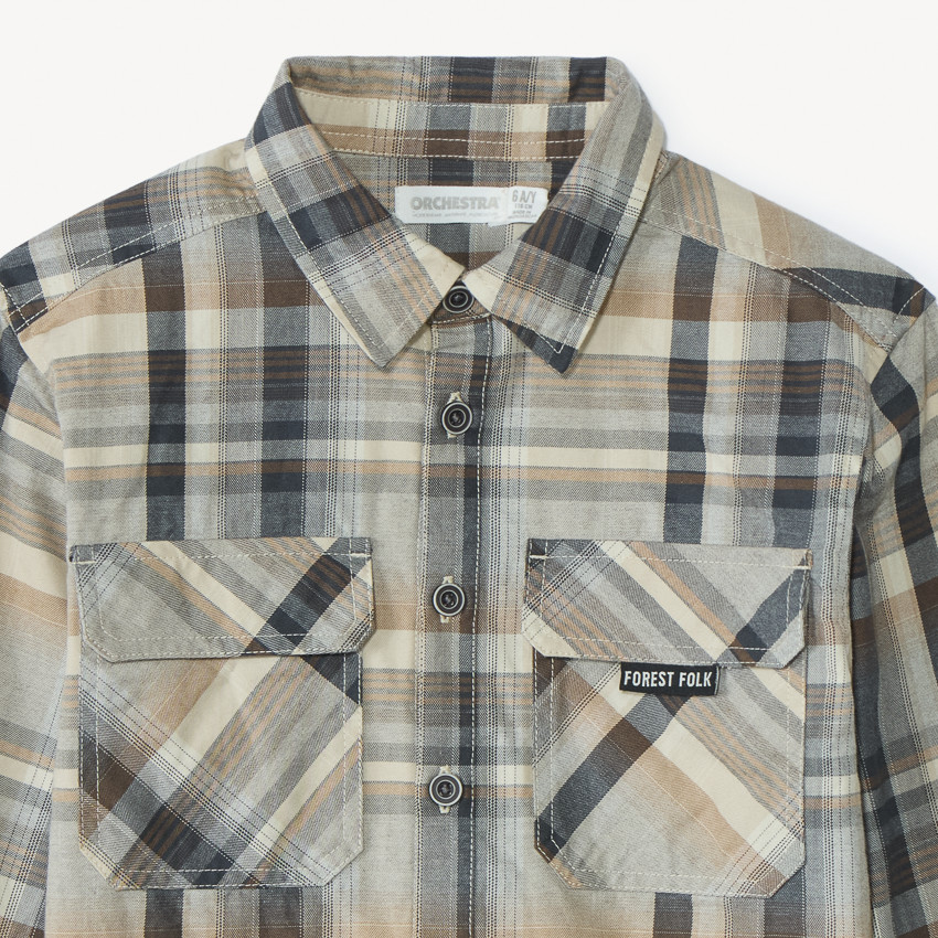 Camisa de cuadros de manga larga para niño 