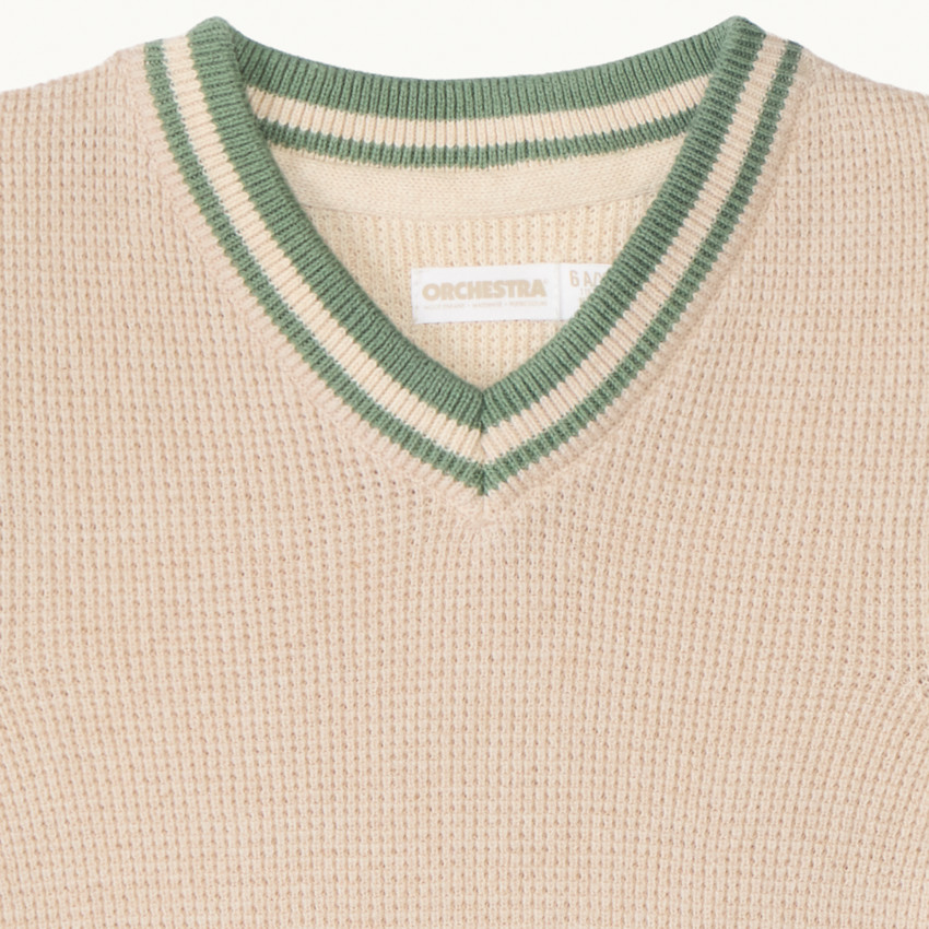 Suéter de punto sin mangas para niño. 