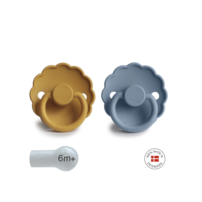 PACK 2 CHUPETES BLOCK SILICONA DAISY HONEY GOLD/GLACIER B 6+ 