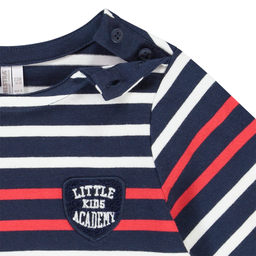 Marinière manches longues en jersey épais fantaisie pour bébé garçon Main Marinière manches longues en jersey épais fantaisie pour bébé garçon
