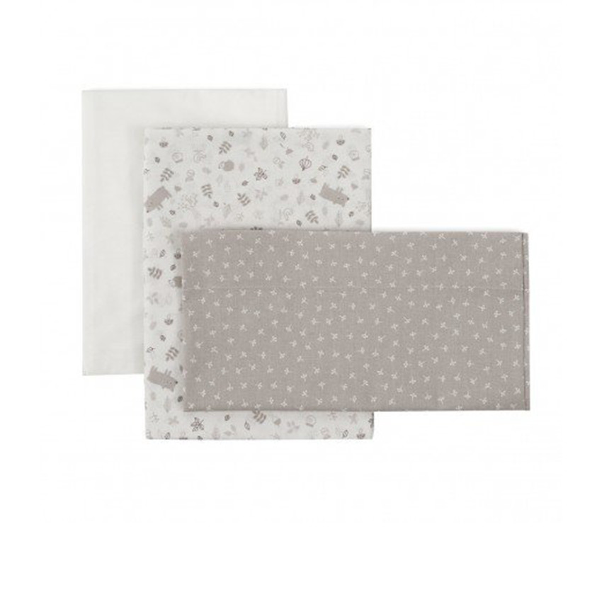 Juego de sábanas para minicuna 3piezas Abete Beige 