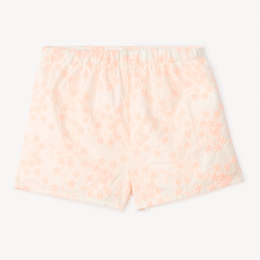 Conjunto de 2 piezas: top sin mangas + pantalón corto de bordado inglés para niña. 
