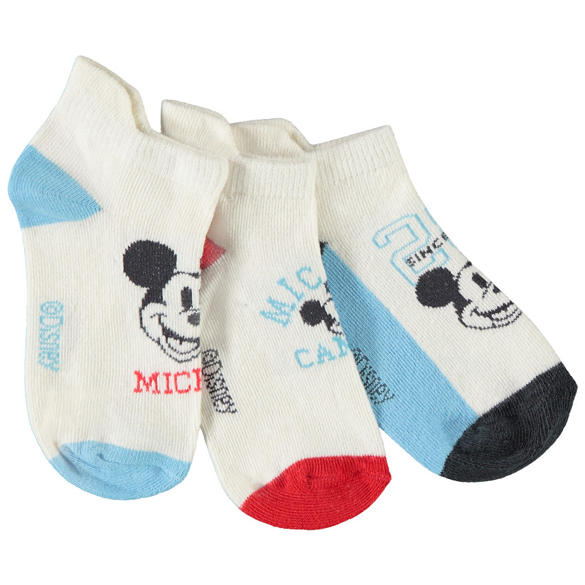 Lote de 3 pares de calcetines cortos Mickey Disney para niño 