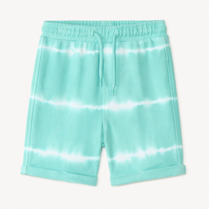 Pantalón cortito de punto con efecto tie dye para bebé niño. 