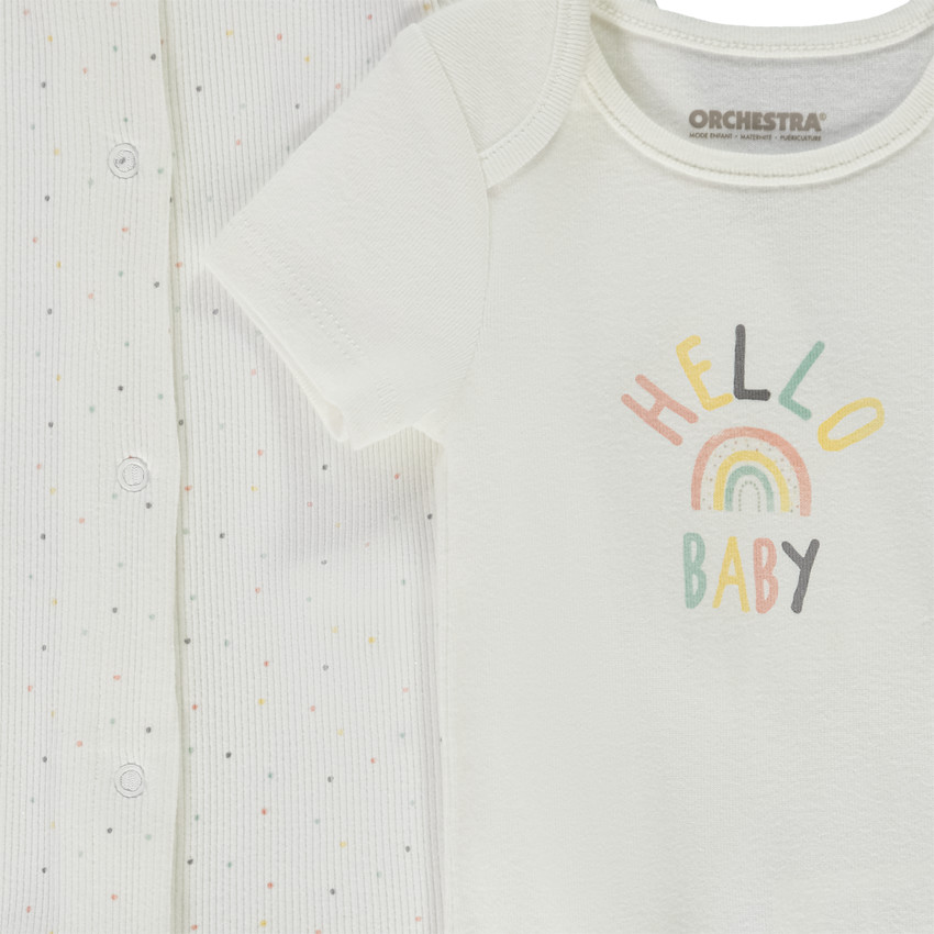 Conjunto 2 piezas pelele y body Hello Baby para bebé  Additional Conjunto 2 piezas pelele y body Hello Baby para bebé