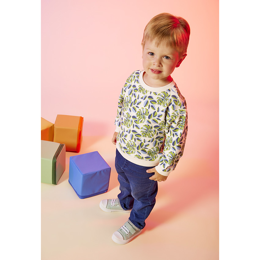 Sudadera oversize de felpa con estampado de hojas para bebé niño  Additional Sudadera oversize de felpa con estampado de hojas para bebé niño