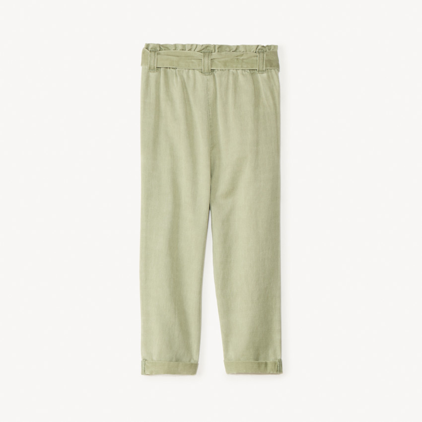 Pantalón bordado de corazones + cinturón para atar para niña bebé 