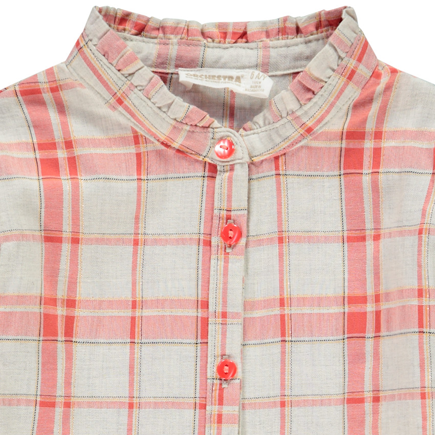 Túnica manga larga print cuadros 