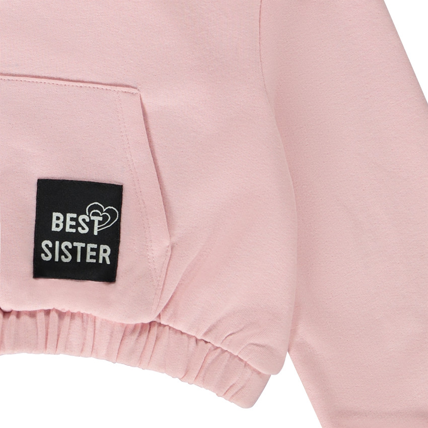 Sudadera con capucha de felpa lisa para niña 